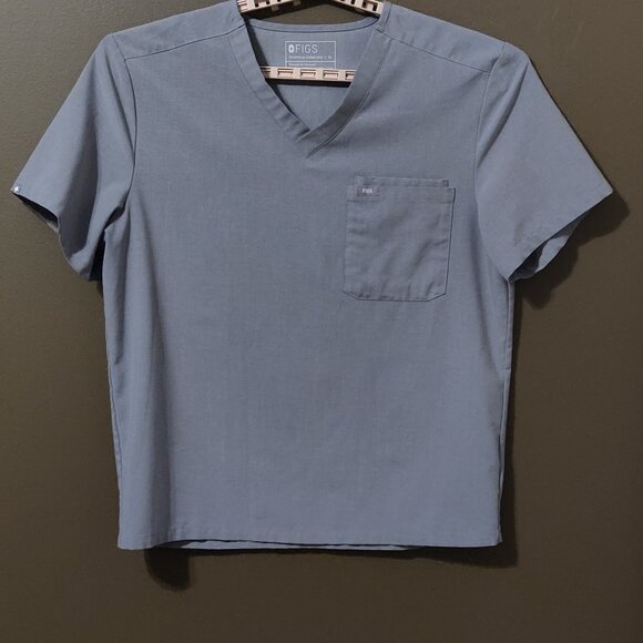 Figs Men's Leon 3 Pocket Grey Scrub Top SIZE XL - Picture 1 of 6
